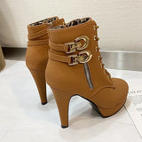 Breakj Ankle Boots Women's Buckle Martens Women's Side Zipper Lace Women's Ankle