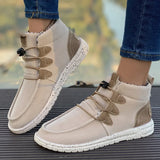 Barrel Women's Suede Cotton Boots 2024 New Elastic Belt Martin Boots Large Size Cotton Shoes High Upper Cloth Casual