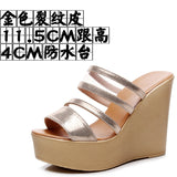 Breakj Plop And Ultra-High Heel Waterproof Table Pine Cake Thick Bottom Fish Mouth Sandals Night Shop Sexy Transparent With Fashion Slippers
