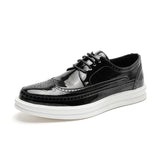 Breakj Men's Pointed Leather Shoes Male Hollow Out British Trend Casual Carved Board Shoes