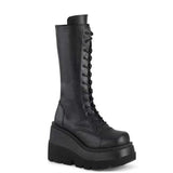 New Spot Thick Soles, Large Size Boots, Autumn New Muffin Sole Leather Boots, Solid Color High-Heeled Women's