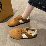 Wind Ugly Cute Round Head Anti-Smooth Detraining Shoes Female 2024 Summer And Autumn New Lace-Up Sports Leisure Forrest Gump