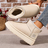 Breakj Bottom Snow Boots Women's New 2025 Heightening Thick Winter Waterproof Cotton Shoes To Keep Warm Short Cylinders With Velvet
