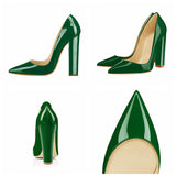 Large Size Classic Pointed High Heels Sexy Leopard Print Lacquered Leather Banquet Party