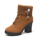 Breakj The Fall Of 2025, The New Women's Boots Water Drilled Wool Mouth High Heel And Large-Size Fashion Shoes