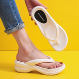 Summer Non-slip Women's Beach Flip Flops for Wedges Heels Clip Toe Cloud Slippers Women Soft EVA Platform Slippers