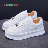 Platform White Sneakers Women Sports Shoes 2021 New PU Leather Flat Vulcanized Casual Shoes Walking Tennis Female