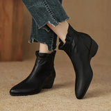 Breakj Soft British Style Retro Slope And Short Boots Women 2025 New Autumn And Winter Plus Velvet After Zippered Chelsea
