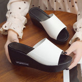 Breakj Slippers High-Heeled Slippers Women's Summer 2023 New Slope With Fish Mouth Thick Bottom Word Cool