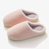 Soft Home Slippers for Women Flat Heels Faux Fur Indoor Couples Shoes 2023 Winter Comfortable Warm Cotton Slippers