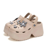 Women's Fashion Diy Clogs Platform Sandals 2024 Summer Thick Bottom Garden Shoes for Women Closed Toe Chunky Beach