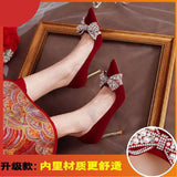Breakj Shoes Women 2025 New Bridal Shoes Red Show Heds Wedding Dress Two Wear Not Tired High Heels Wedding Red