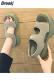 Shoes for Women Sandals Fashion Stretch Casual Slip on Platform Sport Sandalias De Mujer Soft Sole Outdoor Walking