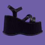 Brand Goth Open Toe Platform Wedges Thick Bottom women's Sandals Slides Punk Outdoor Leisure Casual Summer Women
