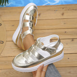 New Baotou Rear Hollow Sandals Hollowed Out Breathable Silver High-Grade Sandals Thick Soles Large Size Leisure