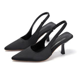 Breakj High-Heeled Sandals Baotou Behind The Empty Stumbling Stumbling New Shallow Tip Single-Shoe Fine Heel High