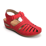 Breakj Ladies Sandals Large-Size Hollow Slopes Sandals Women Round Head Anti-Slip Women