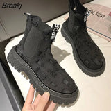 and Summer Thin Short Boots Women 2023 New Thick-soled Cloth Patch Hollow Sleeve Boots Wild Sandals Women's Single
