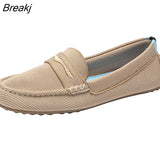 Flat Single Shoes Women Spring And Autumn Loafers Comfortable Sole Solid Color Casual Woman Shoes Plus Size