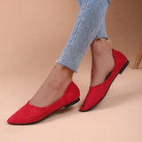 Breakj New Flat-Soled Single Shoes Women's Shoes Large-Size Bean Shoes Light-Mouthed Sharp Casual Light Single