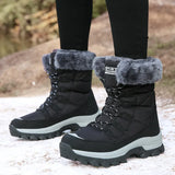 Breakj Warm Snow Boots Women Plus Velvet Thick Northeast Tourist Cotton Boots Outdoor Climbing Boots Ski