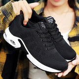 Women Lightweight Sneakers Outdoor Sports Breathable Mesh Comfort Running Shoes Air Cushion Lace Up Shoes Women