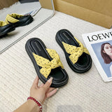 Breakj Bottom Cross-Wave Point Slippers Women 2026 Spring And Summer New Wearing Loose Cake Word Fashion Cold