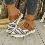 Breakj Women's Sandals 2025 Summer New Flat Bottom Slope And Pointed Casual Women's Cool Slippers