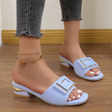 Breakj Buckle Slippers Women 2025 Summer New Large-Size Fashion Fish Mouth Comfortable Wearing Low-Heeled One-Word