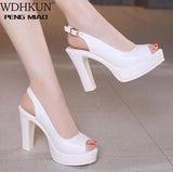 Plus Size 43 Women Platform High Heels 2020 Fashion Office Lady Peep Toe Pumps Party Wedding Bride Shoes