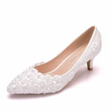 Breakj Spring Side Thin Heel Single Shoes Spring Shoes 2023 New Female Fragrant Style College Lace High