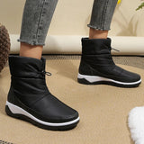 Winter Boots for Women 2023 New Drawstring Long Plush Snow Boots Woman Platform Ankle Boots Warm Cotton Couples