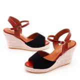 Breakj Fashion Mary Treasure Fish Mouth Slope Sandals Round Head Waterproof Table Rope Heel Sandals
