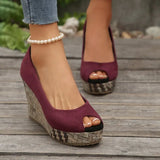 Breakj Fish Mouth Slope With High Heel Single Shoes Women's New Light-Footed Single Shoes In