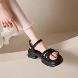 Outdoor Sandals for Woman Beige Summer 2023 Beach Women's Shoes Platform with Medium Heels Comfortable and Elegant