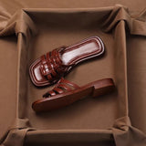 Breakj Soft Skin ~ Great Wear ~ Summer Flat-Bottom Slippers Women Wear Fashion Comfortable One-Word Drag Retro Cool