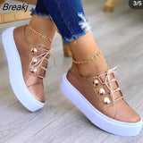 New Fashion Women Flat High Quality Casual Shoes Comfortable Outdoor Sports Platform Plus Size Round Head