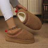 Lamb Wool National Snow Shoes Women's 2024 Autumn And Winter New Style Baotou Warm Cotton Shoes With Plush