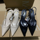 Breakj Spring New Feel Sandals Women Wear French Evening Fairy Style Sharp Single Shoes In