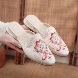Breakj Satin Embroidered Cloth Shoes 2023 Spring / Summer New Ladies Summer Sandals Bag