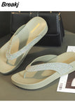 Flip Flops New Rhinestone Herringbone Slipper Flat Toe Clip Sandals Large Size Sandals Women Beach Sandals Slides