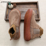 Socks Plus Velvet Warm Womens Short Boots Mori Girl Retro Literary Big Head Doll Shoes Thick-Soled Increase Ankle