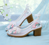 Breakj Heels, Beef Tendon Bottom Embroidered Cloth Shoes Women's Shoes Can Be Matched With Gauze Skirt Cheongsam Tea Clothing