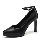 High Heel Women Ankle Strap Pumps 2024 Spring New Pointed Toe Thin Heels Platform Women Single Shoes Zapatos De