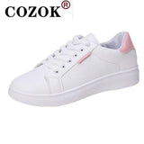 Shoes Women's Vulcanize Shoes Spring New Casual Classic Solid Color PU Leather Shoes Women Casual White Shoes