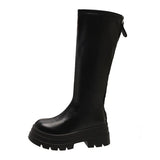 Style Retro Martin Boots Children Autumn And Winter 2024 New Tide With Thick Bottom Back Zipper Elastic High