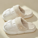 Breakj Fur Couple Cotton Slippers Women Wear Detachable Warm Waterproof And Velvet Indoors