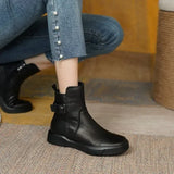 New Women's Boots Autumn Retro Brown Ladies British Style Flat Casual Ankle Boots Botas Mujer Female Platform Short