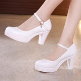 Head 12CM Super High Heels Single Shoes Thick Heels Model Cheongsam Walking Show Shoes Large Size 43 Small Size 32 Professional Working
