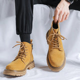 Breakj Men's Outdoor Travel Boots Yellow Platform Boots